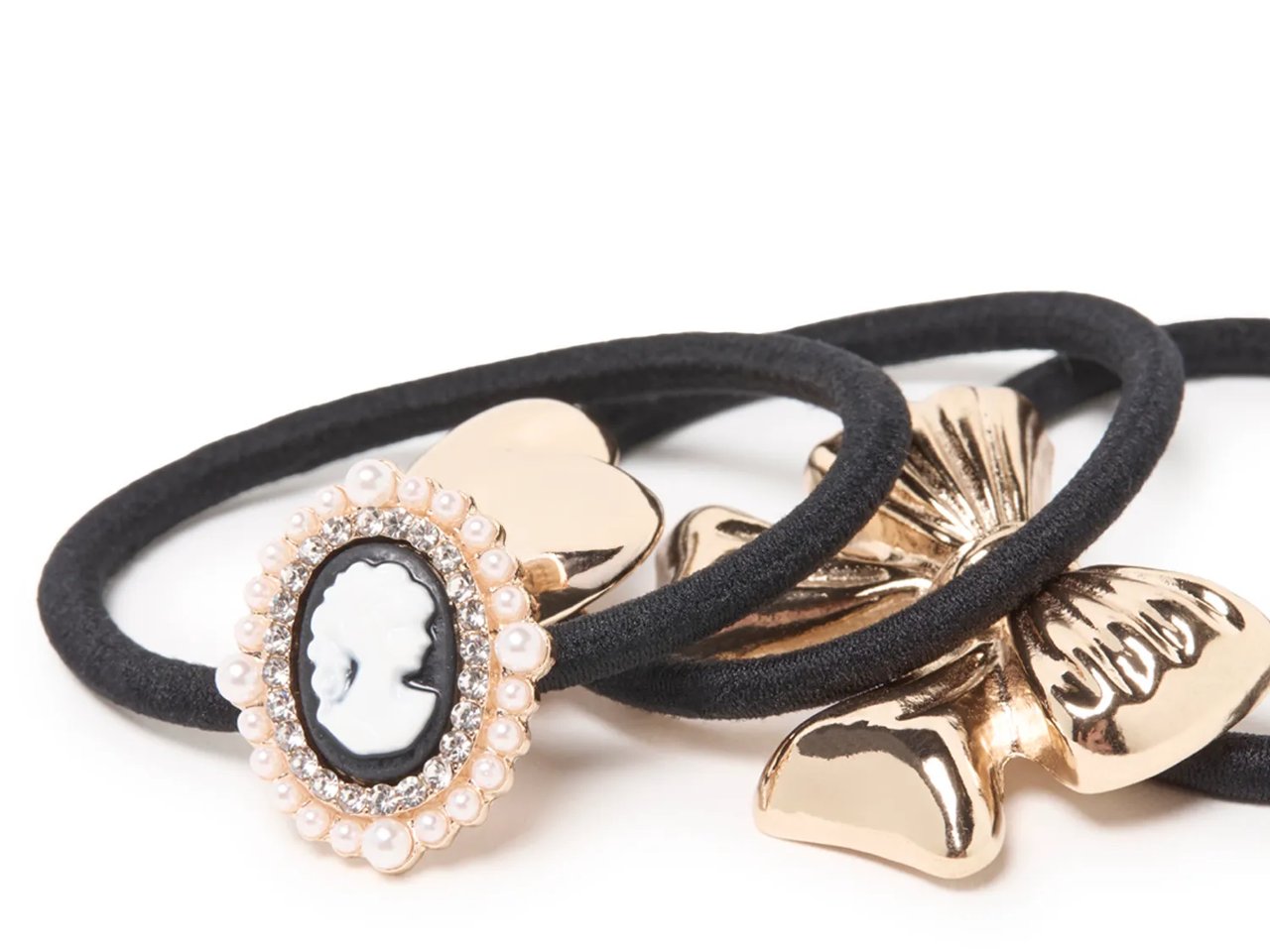 Cameo Metal Hair Tie Set - 3 Pack