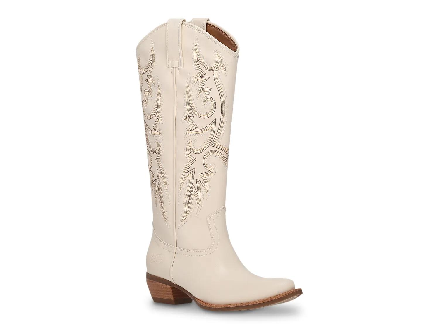 Frye & Co. Irlene Tall Deco Stitch Western Boot | Women's | Off White | Size 6 | Boots