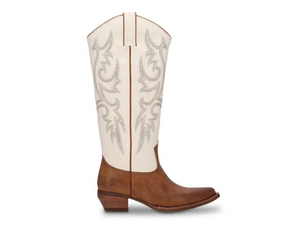 Featuring a white and tan boot from Frye & Co.