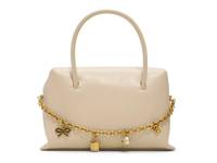 Vera Charm Leather Satchel Off White view