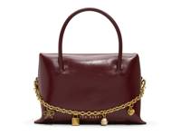 Vera Charm Leather Satchel Burgundy view