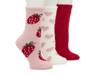 Cozy Lounge Strawberry Women's Crew Socks - 3pk Multicolor view
