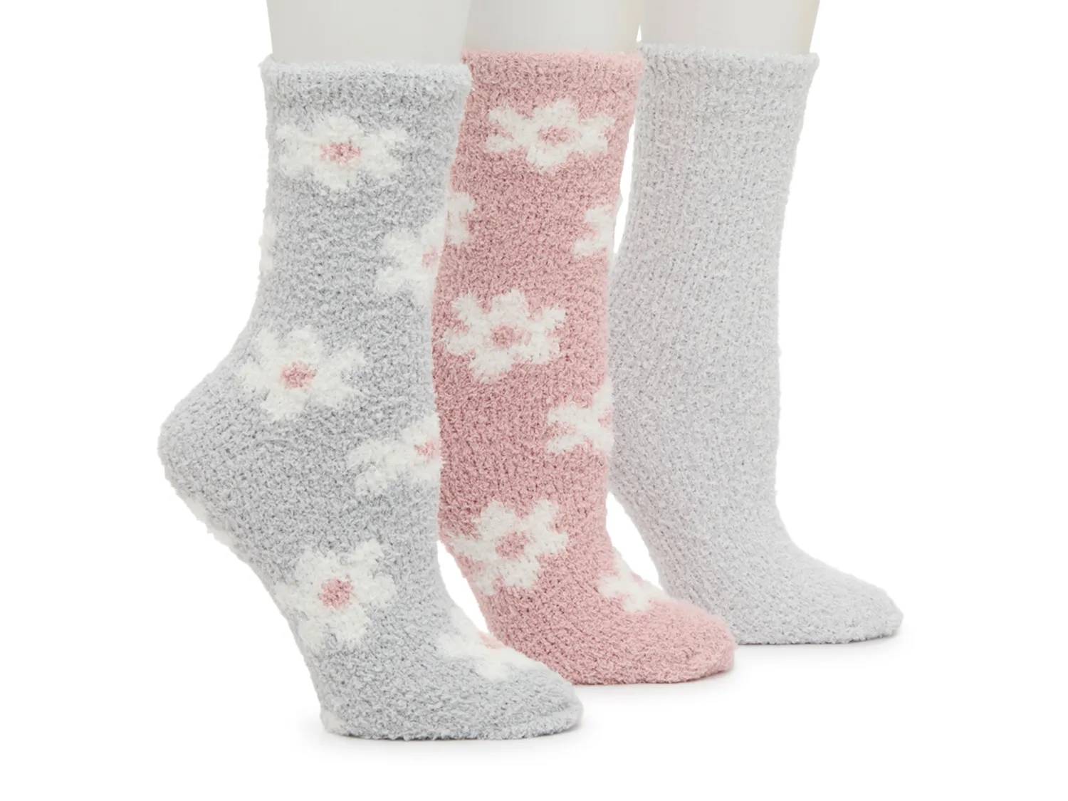 Cozy Lounge Floral Women's Crew Socks - 3pk