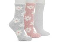 Cozy Lounge Floral Women's Crew Socks - 3pk Multicolor view