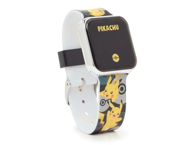 Montre à LED Pokemon pour enfants, licence, noire
