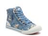 Jazzin High-Top Sneaker Blue Floral Print view