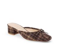 Geneva Mule Brown Plaid Print Fabric view