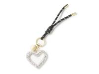 Rhinestone Heart Bag Charm Black view