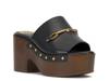 Efellan Platform Sandal Black Leather view