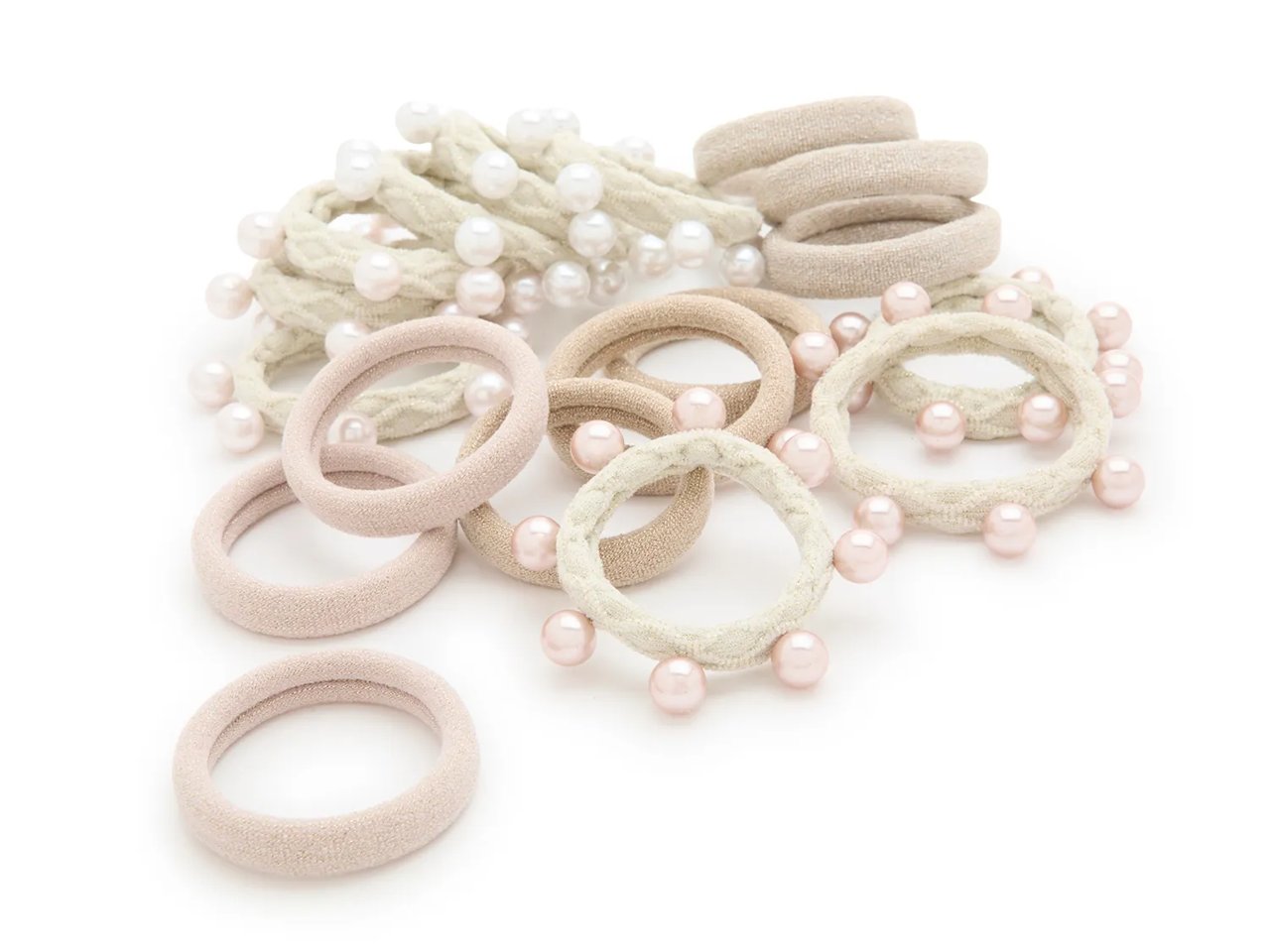 Faux Pearl Hair Tie Set - 20 Pack