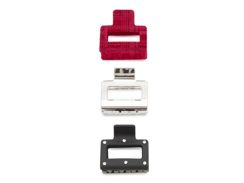 Square Claw Hair Clip Set - 3 Pack