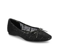 The Songbird Ballet Flat Black Sheen view