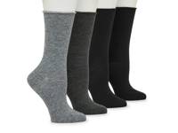 Buttersoft Women's Crew Socks - 4 Pack Black/Grey view