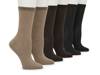 Ribbed Women's Crew Socks - 4 Pack Beige/Multicolor view