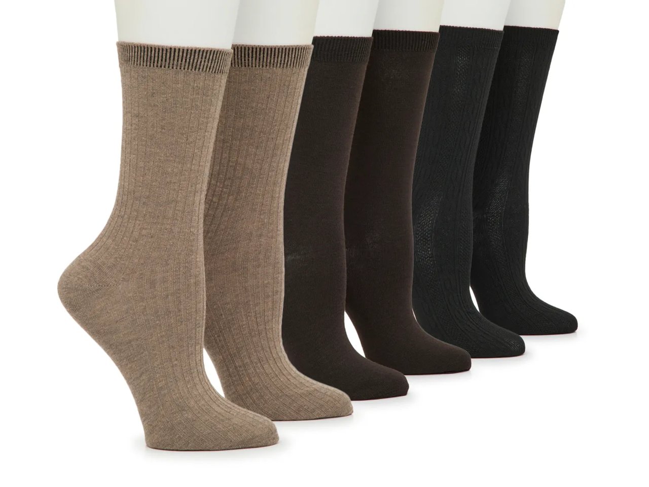 Ribbed Women's Crew Socks - 4 Pack
