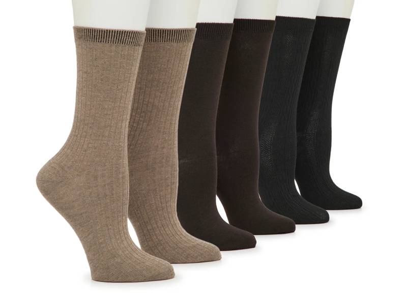 Ribbed Women's Crew Socks - 4 Pack
