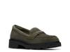 Lauryl Step Loafer Olive Green Suede view