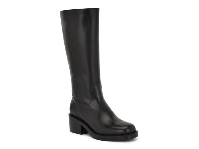 Nine West Women's Broklyn Block Heel Boot - Black - Knee Boots - 9.5