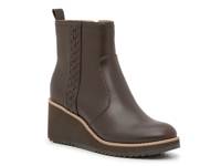 Camryn Wedge Bootie Dark Brown Faux Leather view