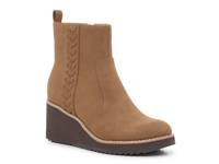 Camryn Wedge Bootie Brown Faux Suede view