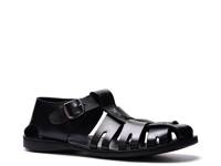 Santorini Fisherman Sandal Black Leather view