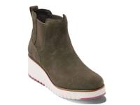 ZEROGRAND City Waterproof Wedge Chelsea Boot Dark Green view