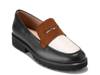 Gwendolyn Penny Loafer Black Leather/White Leather/Tobacco Suede view