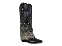 Beth Foldover Cowboy Boot Black view