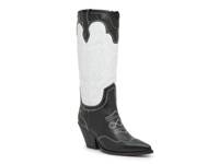 James Cowboy Boot White/Black Leather view