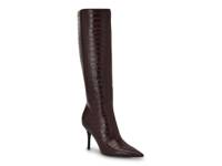 Gressa Wide Calf Boot Wine Croc Print view