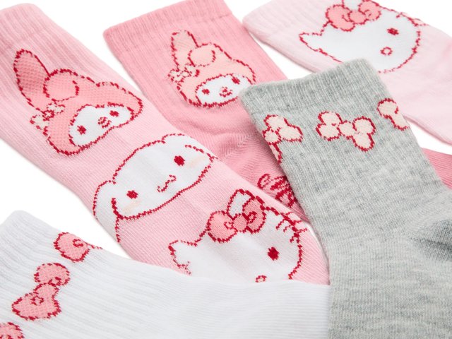 Hello Kitty Kids' Crew Socks - 5 Pack