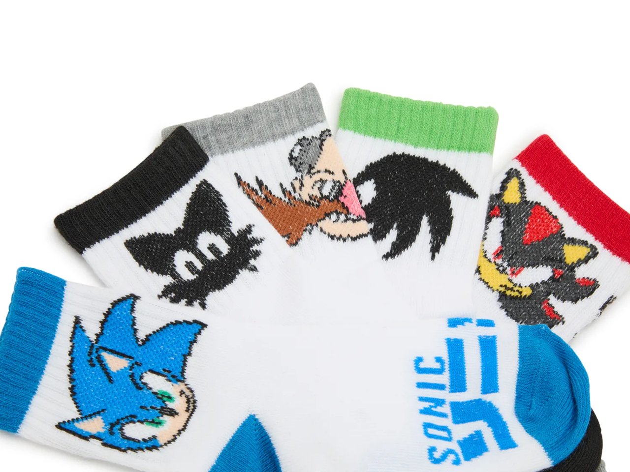 Sonic The Hedgehog Kids' Crew Socks - 5 Pack