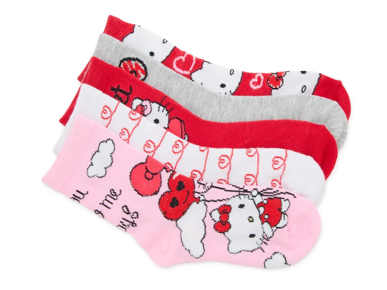 Sweet Hello Kitty Kids' Crew Socks - 5 Pack