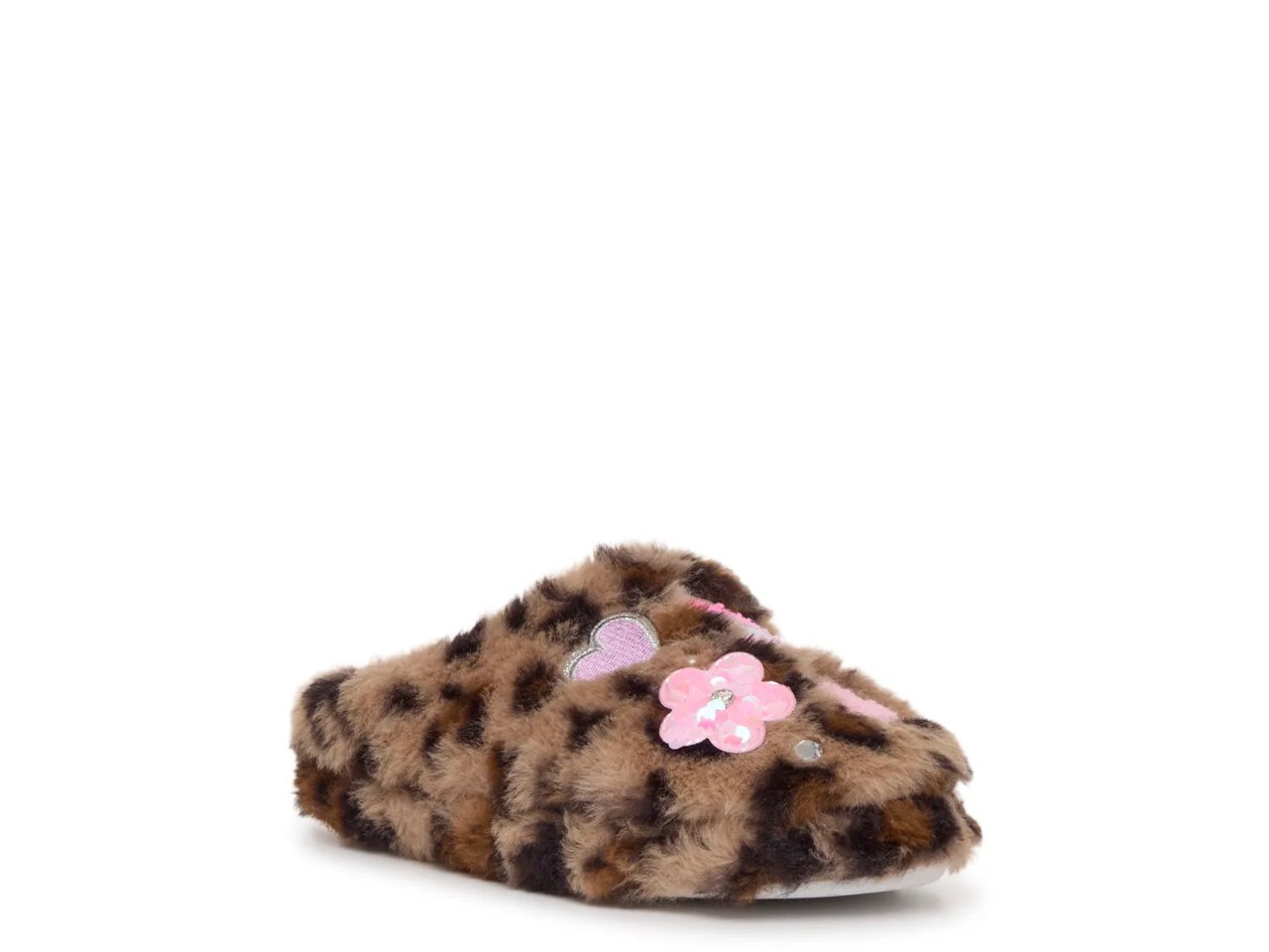 Butterfly Applique Leopard Slipper - Kids'
