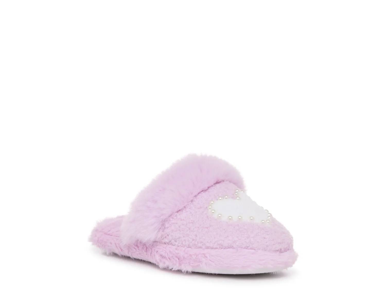 Heart Pearl Plush Slipper - Kids'