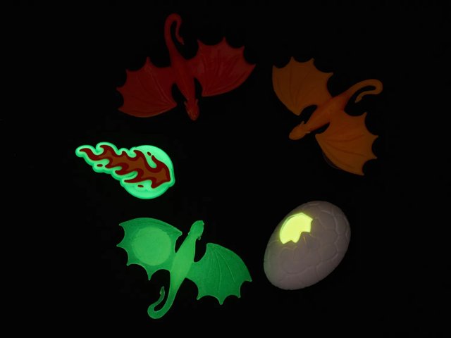 Glow In The Dark Dragon Jibbitz - 5 Pack