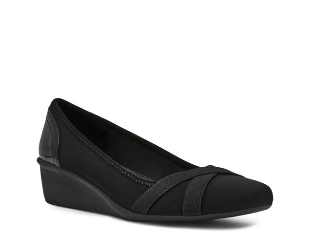 Anne Klein Wide Width Worthy Wedge Pump | Women's | Black | Size 8 | Pumps | Wedge