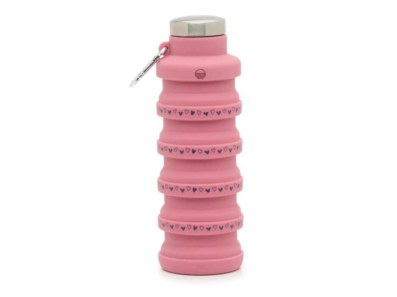 Collapsible 17-Oz. Heart Print Water Bottle