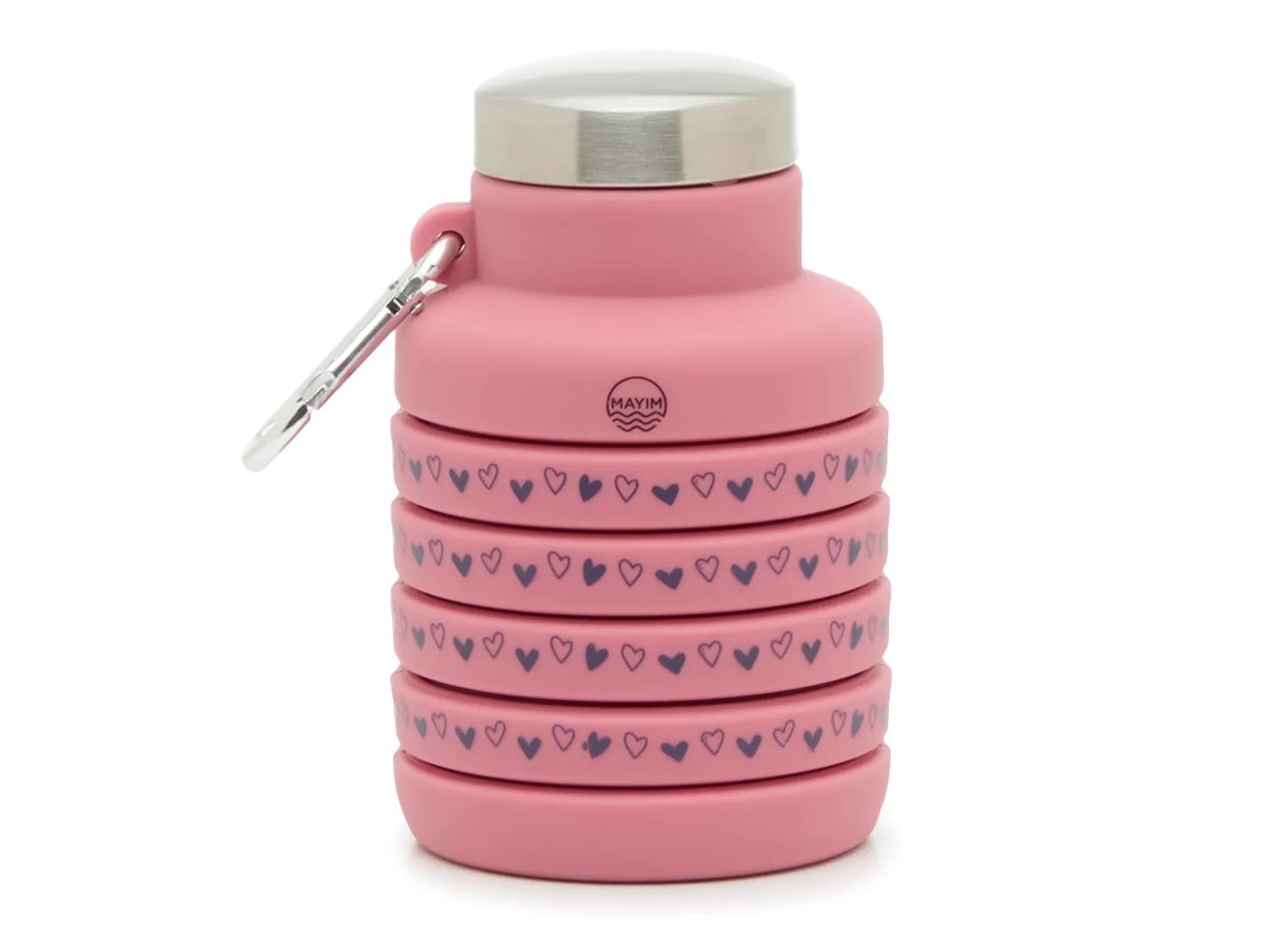 Collapsible 17-Oz. Heart Print Water Bottle