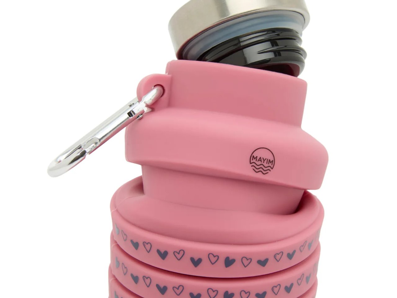 Collapsible 17-Oz. Heart Print Water Bottle