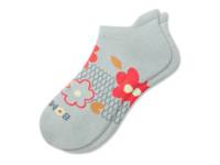 Floral Ankle Socks Grey/Red view