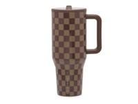 Traveler 40-Oz. Water Bottle Brown Check Print view