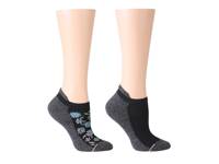 Groovy Floral & Solid Women's No Show Socks - 2 Pack Black view