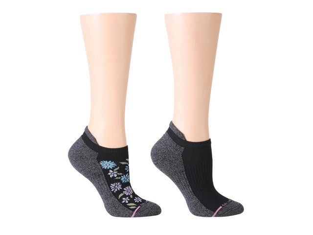 Groovy Floral & Solid Women's No Show Socks - 2 Pack