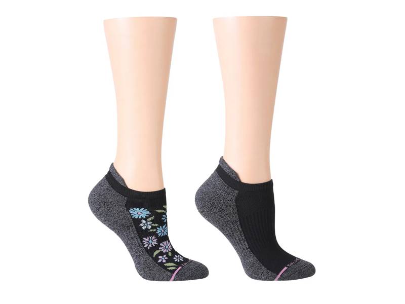 Groovy Floral & Solid Women's No Show Socks - 2 Pack