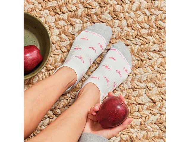 Pink Bows & Solid Women's No Show Socks - 2 Pack