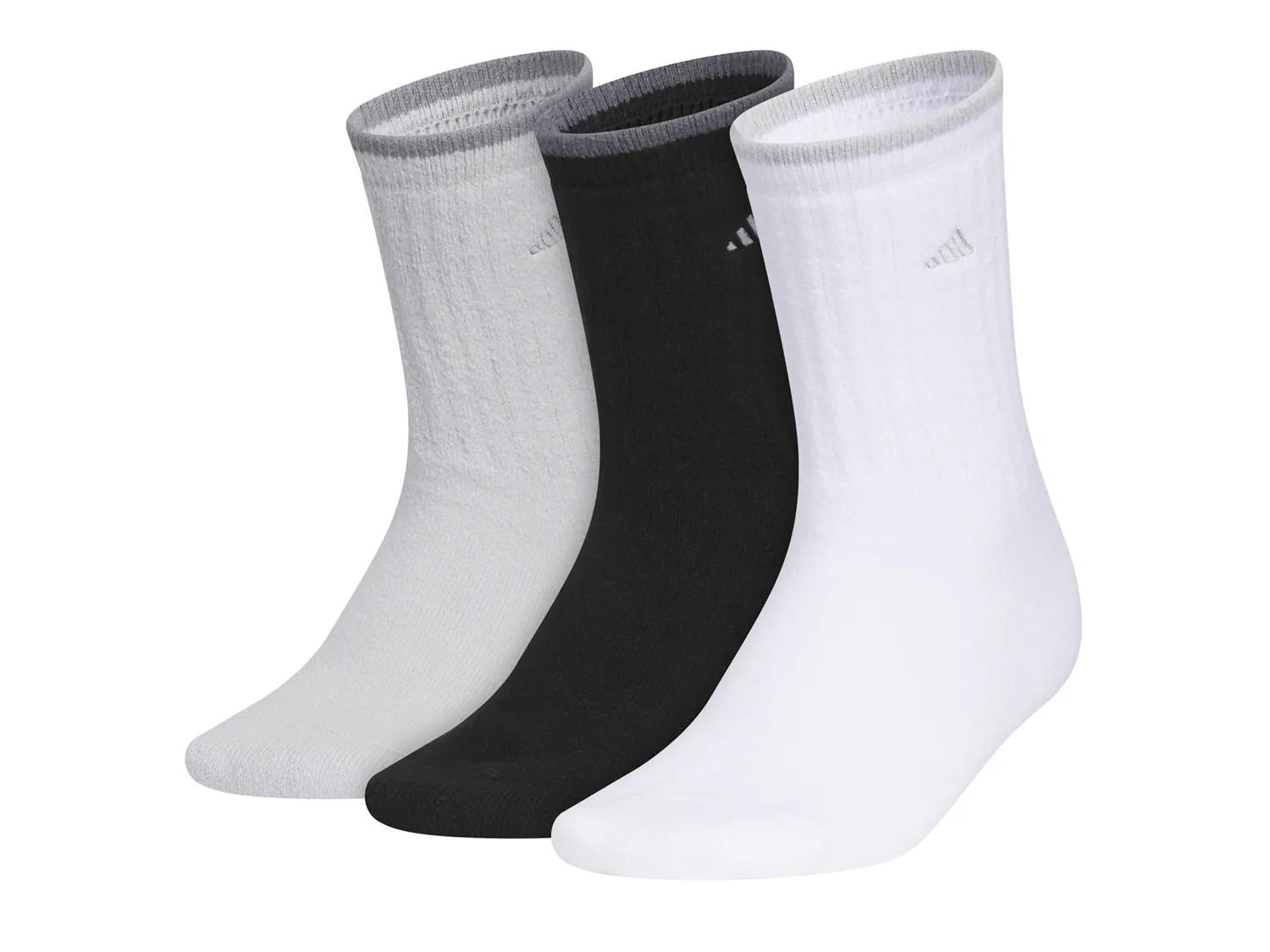 adidas Cushioned Comfort 2.0 Crew Socks 3 Pack | Women's | Black/White/Grey | Size One Size | Socks | Athletic | Crew