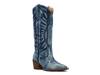 Albany Cowboy Boot Denim Blue Fabric view