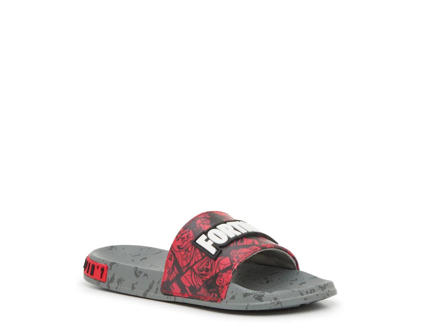 Ground Up Fortnite Slide Sandal Kids' | Boy's | Black/Grey/Red | Size 1 Youth | Sandals