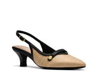 Kepley Sling Pump Black/Beige Raffia view
